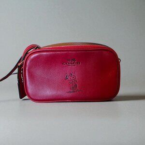 Coach x Peanuts Snoopy Red Leather Mini Crossbody Bag NWOT Rare Limited Edition